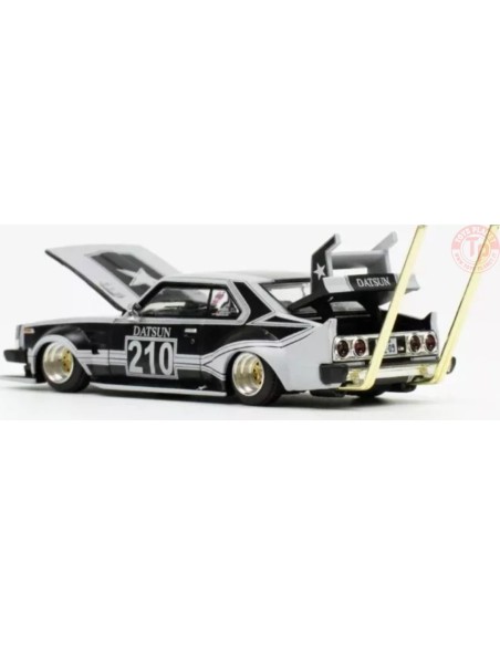 SKYLINE C210 BOSOZOKU STYLE-MATT BLACK/GREY 1/64 PR64-73 POP RACE