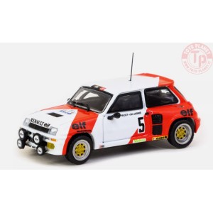 RENAULT 5 TURBO RALLYE DU VAR 1982-A.PROST/J.M ANDRIE-WHITE/RED 1/64 T64-TL060-82RDV05 TARMAC WORKS