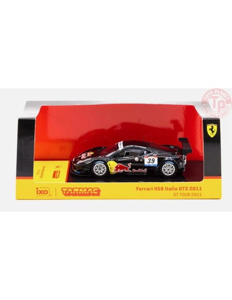 FERRARI 458 ITALIA GT3 2011 GT TOUR 2011-S.LOEB/B.HERNANDEZ-BLACK 1/64 T64-073-11GTT39 TARMAC WORKS