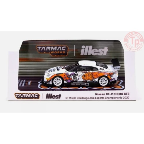 NISSAN GT-R NISMO GT3-GT WORLD CHALLENGE ASIA ESPORT CHAMPIONSHIP 2020-ANDY NGAN N.85-WHITE 1/64 T64-035-ILLEST TARMAC WORKS