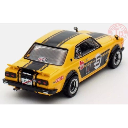 NISSAN SKYLINE 2000 GT-R (KGC10)-YELLOW/BLACK 1/64 IN64-KGC10-YL23 INNO MODELS