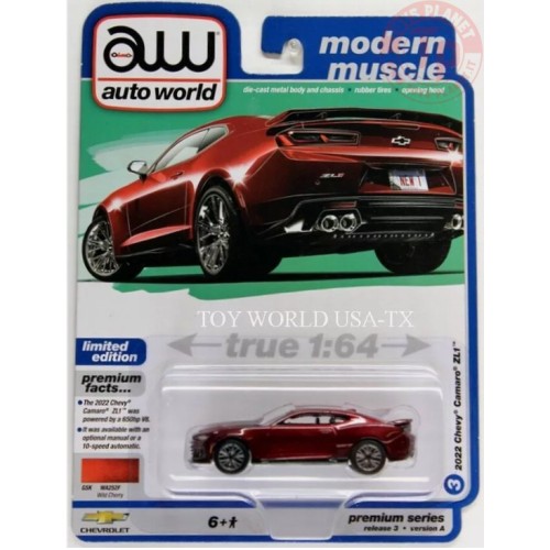 2022 CHEVY CAMARO ZL1 1/64 AUTO WORLD WA252F AUTO WORLD