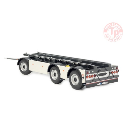 GS Meppel hooklift container trailer Scania white MARGE MODELS 2422-02 MARGE MODELS