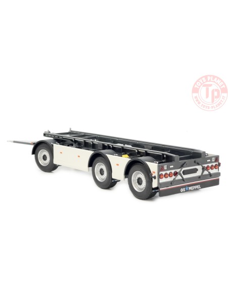 GS Meppel hooklift container trailer Scania white MARGE MODELS 2422-02 MARGE MODELS