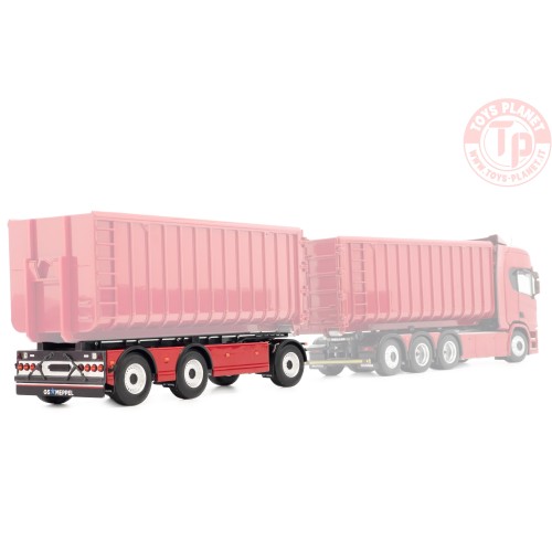 GS Meppel hooklift container trailer red MARGE MODELS 2422-03 MARGE MODELS