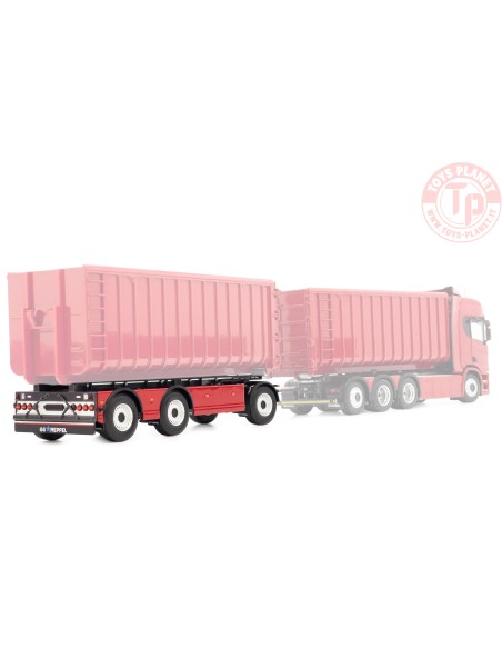 GS Meppel hooklift container trailer red MARGE MODELS 2422-03 MARGE MODELS GS Meppel hooklift container trailer red MARGE MODELS 2422-03 MARGE MODELS