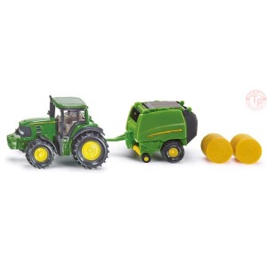 John deere 7530 con imballatrice john deere 990 1:87 SIKU 1665 SIKU 1:87
