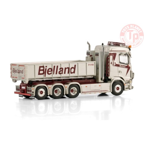 SCANIA S NORMAL CS20N 8X4 RIGED TRUCK WITH HOOKLIFT SYSTEM 8X4 + HOOKLIFT 15M3 CONTAINER BJELLAND WSI 01-4270 WSI MODELS