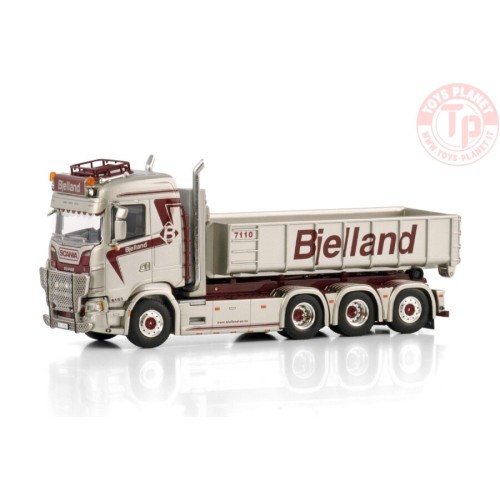 SCANIA S NORMAL CS20N 8X4 RIGED TRUCK WITH HOOKLIFT SYSTEM 8X4 + HOOKLIFT 15M3 CONTAINER BJELLAND WSI 01-4270 WSI MODELS