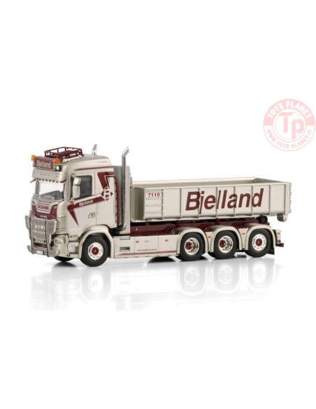 SCANIA S NORMAL CS20N 8X4 RIGED TRUCK WITH HOOKLIFT SYSTEM 8X4 + HOOKLIFT 15M3 CONTAINER BJELLAND WSI 01-4270 WSI MODELS