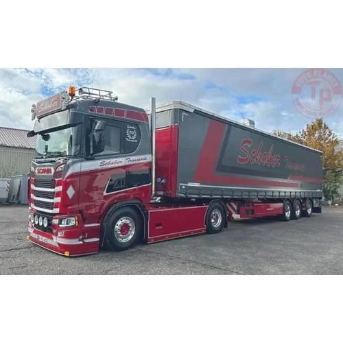 SCANIA S NORMAL CS20N 4X2 CURTAINSIDE TRAILER - 3 AXLE SCHOBER WSI 01-4415 WSI MODELS