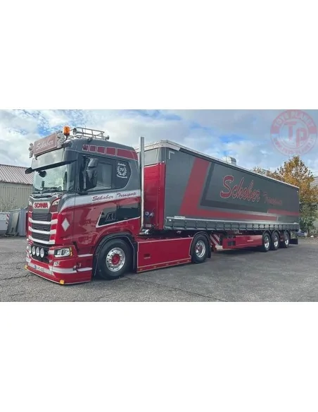 SCANIA S NORMAL CS20N 4X2 CURTAINSIDE TRAILER - 3 AXLE SCHOBER WSI 01-4415 WSI MODELS