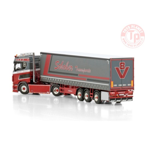 SCANIA S NORMAL CS20N 4X2 CURTAINSIDE TRAILER - 3 AXLE SCHOBER WSI 01-4415 WSI MODELS
