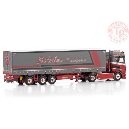 SCANIA S NORMAL CS20N 4X2 CURTAINSIDE TRAILER - 3 AXLE SCHOBER WSI 01-4415 WSI MODELS