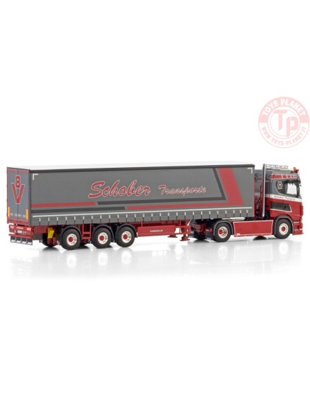 SCANIA S NORMAL CS20N 4X2 CURTAINSIDE TRAILER - 3 AXLE SCHOBER WSI 01-4415 WSI MODELS