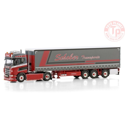 SCANIA S NORMAL CS20N 4X2 CURTAINSIDE TRAILER - 3 AXLE SCHOBER WSI 01-4415 WSI MODELS
