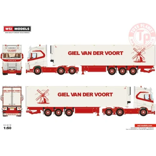 VOLVO FH4 GLOBETROTTER 6X2 TAG AXLE REEFER TRAILER - 3 AXLE GIEL VAN DER VOORT WSI 01-4397 WSI MODELS