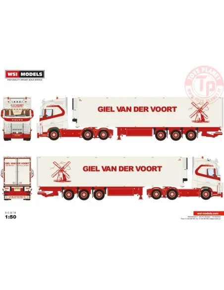 VOLVO FH4 GLOBETROTTER 6X2 TAG AXLE REEFER TRAILER - 3 AXLE GIEL VAN DER VOORT WSI 01-4397 WSI MODELS