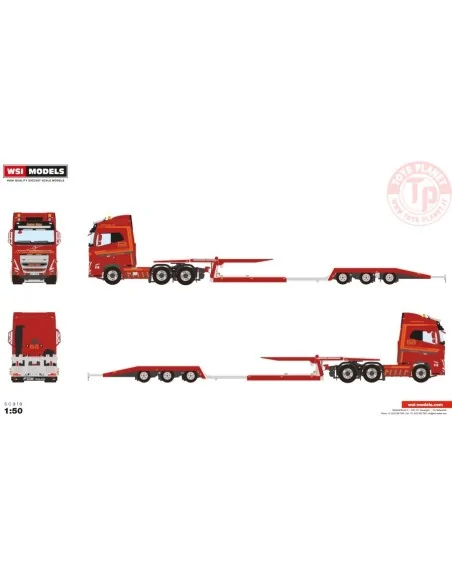 VOLVO FH5 GLOBETROTTER 6X2 TWIN STEER TRUCK TRANSPORTER - 3 AXLE SÆTER AUTO WSI 01-4435 WSI MODELS