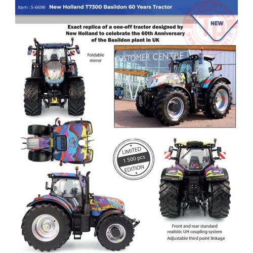 New holland t7.300 Basildon 60 year tractor UH 6698 UNIVERSAL HOBBIES