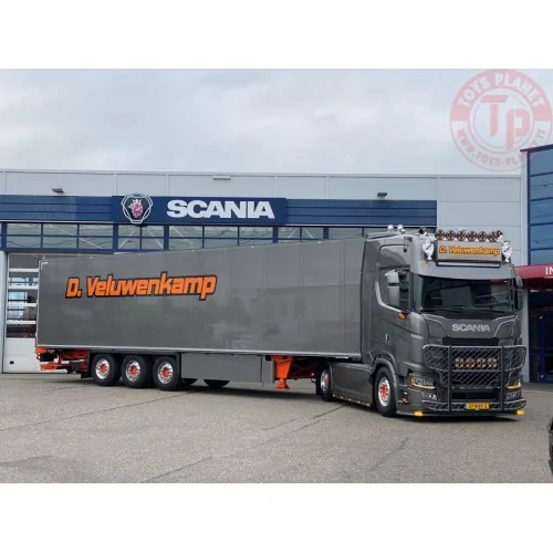 SCANIA S HIGHLINE CS20H 4X2 REEFER TRAILER - 3 AXLE D. VELUWENKAMP INT. TRANSPORT B.V. WSI 01-4309 WSI MODELS