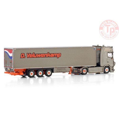 SCANIA S HIGHLINE CS20H 4X2 REEFER TRAILER - 3 AXLE D. VELUWENKAMP INT. TRANSPORT B.V. WSI 01-4309 WSI MODELS