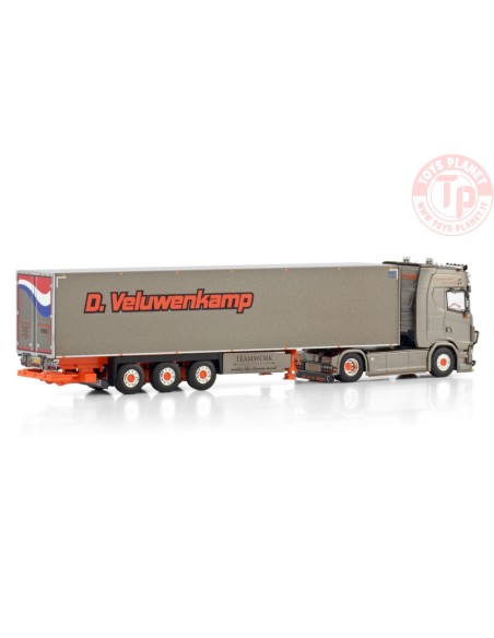 SCANIA S HIGHLINE CS20H 4X2 REEFER TRAILER - 3 AXLE D. VELUWENKAMP INT. TRANSPORT B.V. WSI 01-4309 WSI MODELS