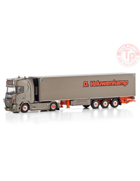 SCANIA S HIGHLINE CS20H 4X2 REEFER TRAILER - 3 AXLE D. VELUWENKAMP INT. TRANSPORT B.V. WSI 01-4309 WSI MODELS