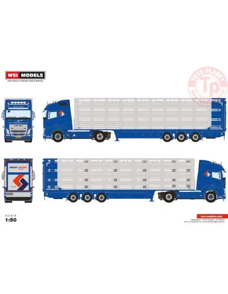 VOLVO FH4 GLOBETROTTER 4X2 LIVE STOCK TRAILER - 3 AXLE GROOT ZEVERT WSI 01-4259 WSI MODELS