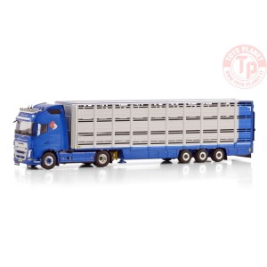 VOLVO FH4 GLOBETROTTER 4X2 LIVE STOCK TRAILER - 3 AXLE GROOT ZEVERT WSI 01-4259 WSI MODELS