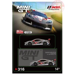 CHEVROLET CORVETTE C8.R N.4-CORVETTE RACING 2021 IMSA SEBRING 12 HRS-GREY/WHITE 1/64 MGT00316-MJ MINI GT