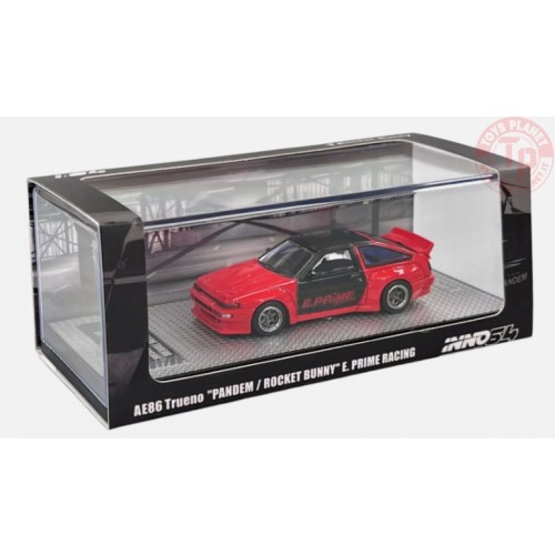 TOYOTA COROLLA AE86 TRUENO "PANDEM/ROCKET BUNNY"-E.PRIME RACING-ORANGE/BLACK 1/64 IN64-AE86P-EPR INNO MODELS