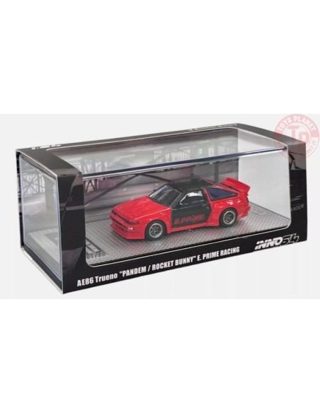 TOYOTA COROLLA AE86 TRUENO "PANDEM/ROCKET BUNNY"-E.PRIME RACING-ORANGE/BLACK 1/64 IN64-AE86P-EPR INNO MODELS