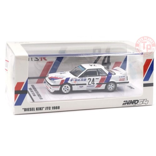 NISSAN SKYLINE GTS-R (HR31) N.24 "DIESEL KIKI" JTC 1988-WHITE/RED/BLUE 1/64 IN64-R31-24JTC88 INNO MODELS