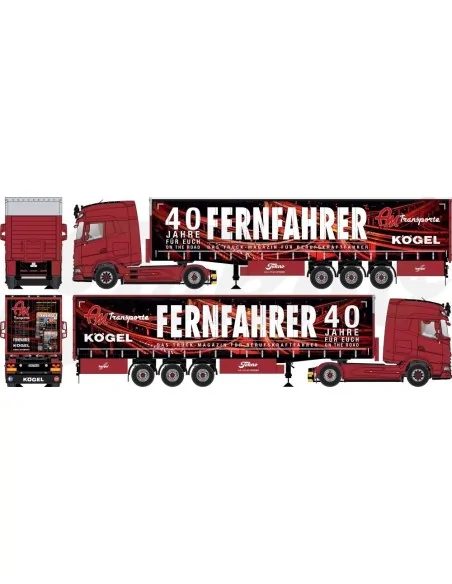 DAF XG+ met 3-assige schuifzeilenoplegger Fernfahrer 40 Jahre TEKNO 86038 TEKNO DAF XG+ met 3-assige schuifzeilenoplegger Fernfahrer 40 Jahre TEKNO 86038 TEKNO