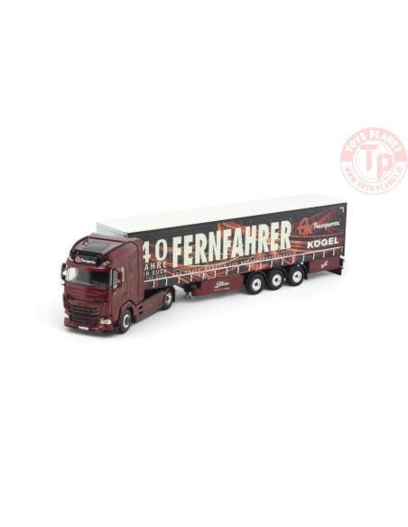 DAF XG+ met 3-assige schuifzeilenoplegger Fernfahrer 40 Jahre TEKNO 86038 TEKNO