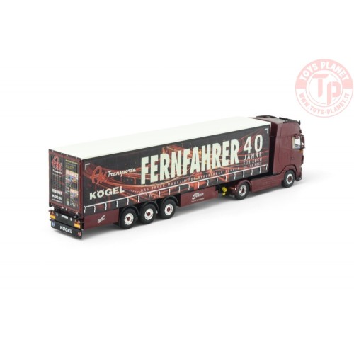 DAF XG+ met 3-assige schuifzeilenoplegger Fernfahrer 40 Jahre TEKNO 86038 TEKNO