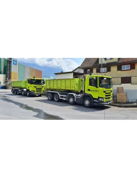 Scania Next Gen G-serie 4-assige motorwagen met haakarmcontainer Schneider TEKNO 85720 TEKNO