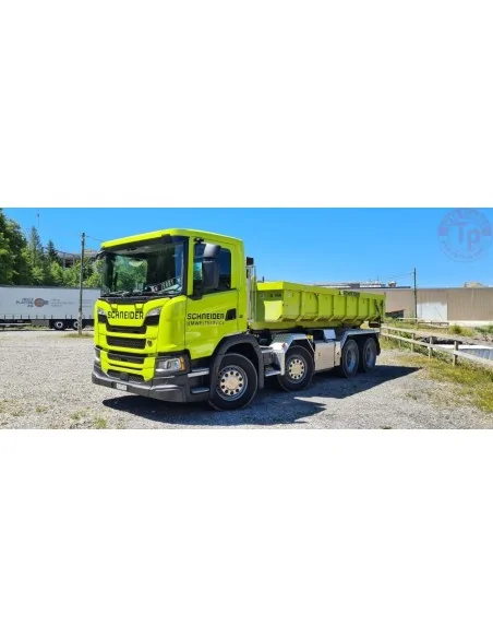 Scania Next Gen G-serie 4-assige motorwagen met haakarmcontainer Schneider TEKNO 85720 TEKNO