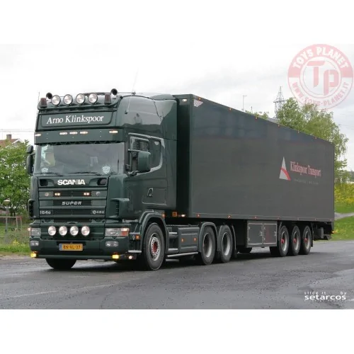 Scania 164-480 Topline 6x2 sleepas met 3-assige koeloplegger Arno Klinkspoor TEKNO 84969 TEKNO