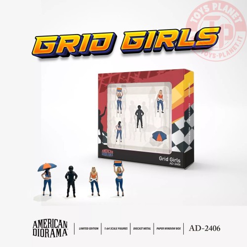 ACCESSORIES FIGURE SET: GRID GIRLS 1:64 AD-2406 AMERICAN DIORAMA