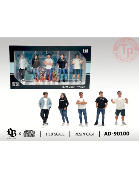 ACCESSORIES FIGURE SET: TEAM LIBERTY WALK 2024 1:18 AD-90100 FIGURINI E ACCESSORI