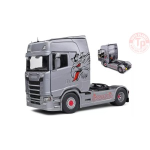 SCANIA S580 V8 TRACTOR TRUCK HIGHLINE 2-ASSI 2023 SILVER 1:24 SL2400305 SOLIDO