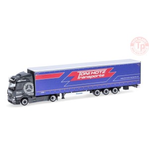 Mercedes Benz Actros Streamspace 2.3 lowliner semitrailer 15m Toni Hotz HERPA 317573 HERPA 1:87