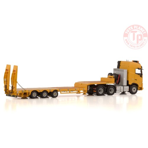 VOLVO FH5 GLOBETROTTER 6X2 TAG AXLE SEMI LOW LOADER WITH RAMPS - 3 AXLE WSI 04-2207 WSI MODELS
