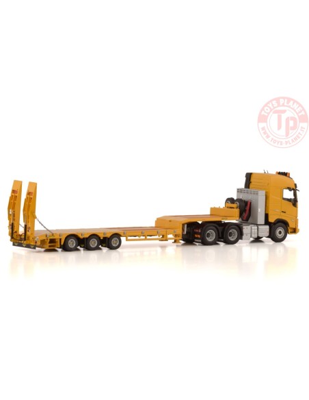 VOLVO FH5 GLOBETROTTER 6X2 TAG AXLE SEMI LOW LOADER WITH RAMPS - 3 AXLE WSI 04-2207 WSI MODELS
