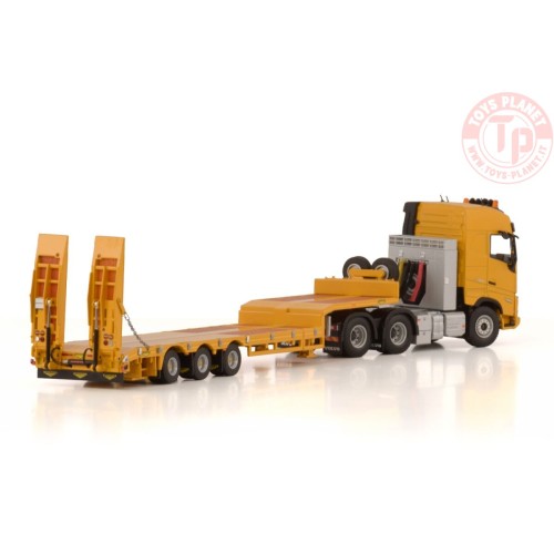 VOLVO FH5 GLOBETROTTER 6X2 TAG AXLE SEMI LOW LOADER WITH RAMPS - 3 AXLE WSI 04-2207 WSI MODELS