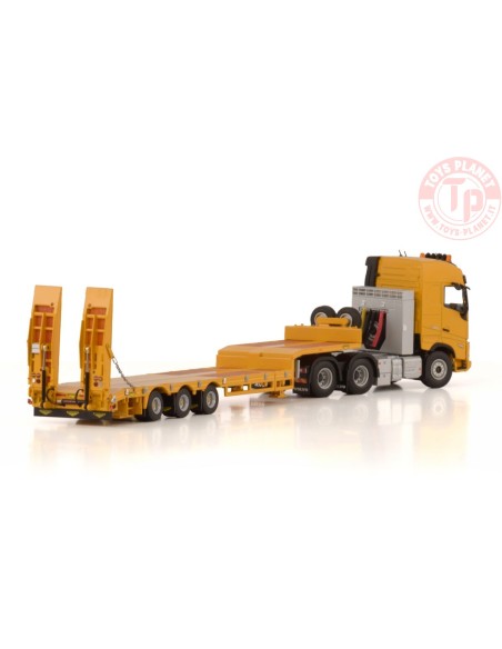VOLVO FH5 GLOBETROTTER 6X2 TAG AXLE SEMI LOW LOADER WITH RAMPS - 3 AXLE WSI 04-2207 WSI MODELS