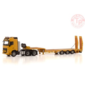 VOLVO FH5 GLOBETROTTER 6X2 TAG AXLE SEMI LOW LOADER WITH RAMPS - 3 AXLE WSI 04-2207 WSI MODELS