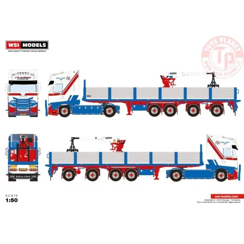 IVECO S-WAY AS HIGH 4X2 BRICK TRAILER - 4 AXLE J. TH. VAN DINTEREN WSI 01-4466 WSI MODELS